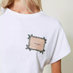 241TP2211_00001-mdl2 Άσπρο T-Shirt Με Logo TWINSET