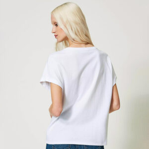 241TP2211_00001-mdl3 Άσπρο T-Shirt Με Logo TWINSET