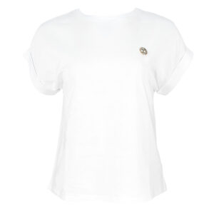 241TP2215_00001-00 Άσπρο T-Shirt Με Μεταλλικό Logo TWINSET