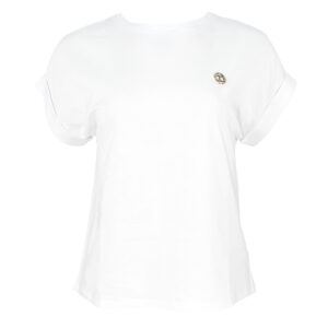 241TP2215_00001-00 Άσπρο T-Shirt Με Μεταλλικό Logo TWINSET
