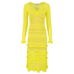 241TP3242_04615-00 Μακρύ Κίτρινο Πλεκτό Φόρεμα TWINSET