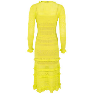 241TP3242_04615-01 Μακρύ Κίτρινο Πλεκτό Φόρεμα TWINSET