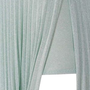 AB53441E2_BV9-03 Γαλάζιο Λούρεξ Αμπιγιέ Maxi Πλισέ Φόρεμα ELISABETTA FRANCHI