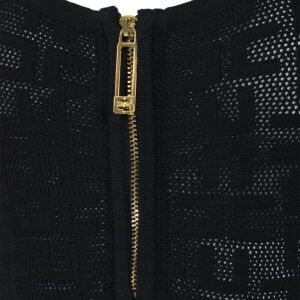 BK55B41E2_110-02 Μαύρο Πλεκτό Κορμάκι Με Logo ELISABETTA FRANCHI