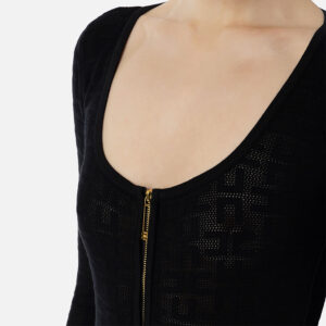BK55B41E2_110-mdl2 Μαύρο Πλεκτό Κορμάκι Με Logo ELISABETTA FRANCHI