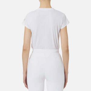 MA00441E2_271-mdl3 Άσπρο T-Shirt Με Logo Στο Μανίκι ELISABETTA FRANCHI