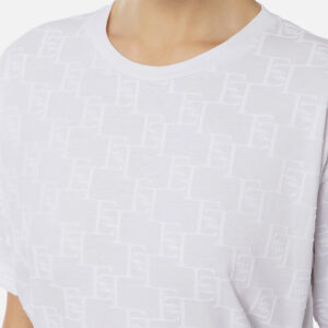 MA00641E2_270-mdl2 Άσπρο T-Shirt Με Βελουτέ Logo ELISABETTA FRANCHI