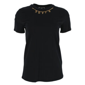 MA01141E2_110-00 Μαύρο T-Shirt Με Χρυσό Κολιέ ELISABETTA FRANCHI
