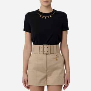 MA01141E2_110-mdl1 Μαύρο T-Shirt Με Χρυσό Κολιέ ELISABETTA FRANCHI