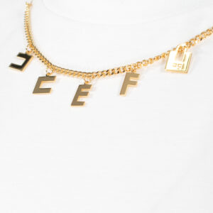 MA01141E2_270-02 Άσπρο T-Shirt Με Χρυσό Κολιέ ELISABETTA FRANCHI