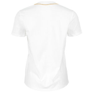 MA01741E2_270-01 Άσπρο T-Shirt Με Άνοιγμα Και Κολιέ ELISABETTA FRANCHI
