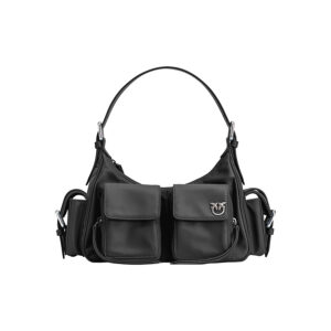 102794A1J4_Z99N-00 Recycled Cargo Bag Μαύρη Τσάντα pinko