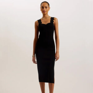 274546_BLK-mdl1 Sharmay Μαύρο Midi Στενό Φόρεμα ted baker