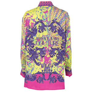 76HAL2P2-NS448_609-01 Εμπριμέ Σατέν Πουκάμισο Με Logo VERSACE JEANS COUTURE