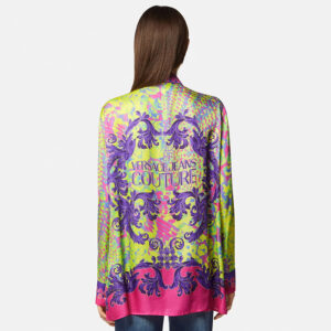 76HAL2P2-NS448_609-mdl3 Εμπριμέ Σατέν Πουκάμισο Με Logo VERSACE JEANS COUTURE