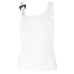 76HAM625-J0004_003-00 Άσπρο Ριγωτό Τοπ Με Αγκράφα VERSACE JEANS COUTURE