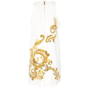 76HAO99P-ES108W0_G03-01 Άσπρο Κοντό Τζιν Φόρεμα Με Σχέδιο VERSACE JEANS COUTURE