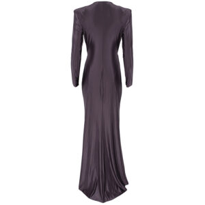 AB54737E2_200-01 Maxi Μωβ Σατέν Φόρεμα Με Κόμπο ELISABETTA FRANCHI