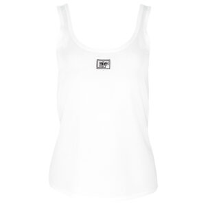 TK20B42E2_360-00 Άσπρο Πλεκτό Τοπ Με Logo ELISABETTA FRANCHI