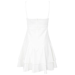 078.50.01.167_WHT-01 Mini Άσπρο Φόρεμα Με Βολάν FOREL