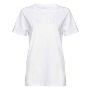 101752A1NW_Z04-00 Start Άσπρο T-Shirt Με Logo pinko