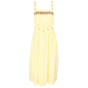 103204A1P3_H1Z-00 Attis Midi Κίτρινο Ριγέ Φόρεμα pinko