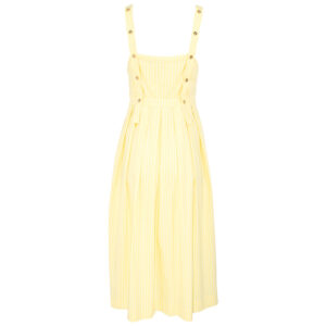 103204A1P3_H1Z-01 Attis Midi Κίτρινο Ριγέ Φόρεμα pinko