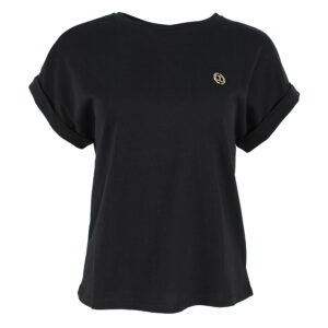 241TP2215_00006-00 Μαύρο T-Shirt Με Μεταλλικό Logo twinset