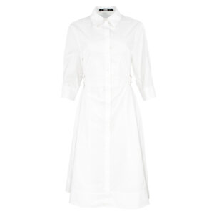 241W1300_100-00 Midi Άσπρο Φόρεμα Σεμιζιέ KARL LAGERFELD