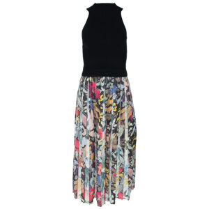 274138_BLK-00 Corino Midi Φόρεμα Με Φλοράλ Πλισέ Φούστα TED BAKER