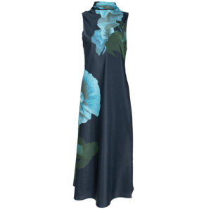 274164_BLU-00 Timava Midi Μπλε Φλοράλ Φόρεμα TED BAKER