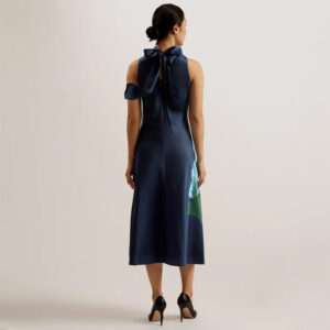 274164_BLU-mdl3 Timava Midi Μπλε Φλοράλ Φόρεμα TED BAKER