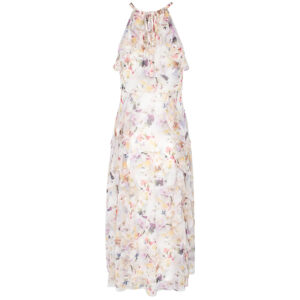 274664_WHT-01 Lauriin Μακρύ Άσπρο Φλοράλ Φόρεμα Με Βολάν TED BAKER