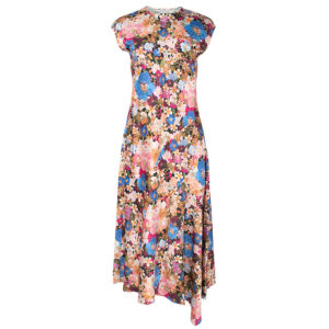 274724_BLK-00 Slanno Μακρύ Φλοράλ Ασύμμετρο Φόρεμα TED BAKER