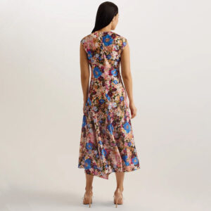 274724_BLK-mdl3 Slanno Μακρύ Φλοράλ Ασύμμετρο Φόρεμα TED BAKER