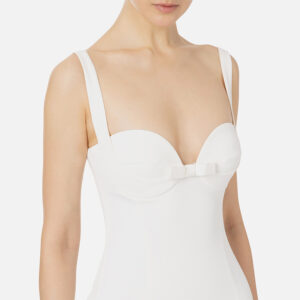 AB65542E2_360-mdl2 Midi Άσπρο Φόρεμα Με Φιόγκο ELISABETTA FRANCHI
