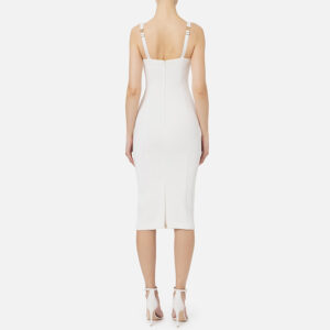 AB65542E2_360-mdl3 Midi Άσπρο Φόρεμα Με Φιόγκο ELISABETTA FRANCHI