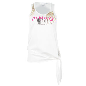 103131A1LV_Z04-00 Lesina Άσπρο T-Shirt Με Στρας pinko