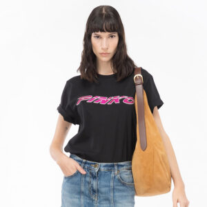 103138A1P7_ZW1-mdl1 Telesto Μαύρο Μακρύ T-Shirt pinko