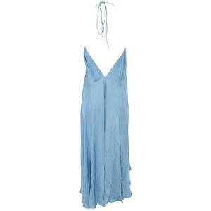 24129513_BLU-01 Μακρύ Γαλάζιο Σατέν Εξώπλατο Φόρεμα SEE U SOON