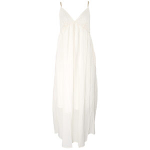 24129531_WHT-00 Μακρύ Λευκό Φόρεμα Με Αλυσίδα SEE U SOON