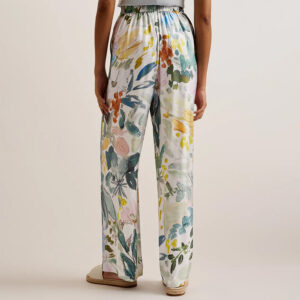 274247_WHT-mdl2 Sarca Άσπρο Φλοράλ Φαρδύ Παντελόνι TED BAKER