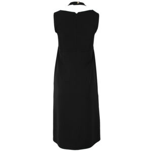 914524_BLK-01 Midi Μαύρο Φόρεμα Με Ιδιαίτερο V PIROUETTE