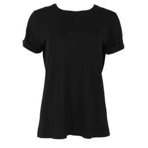 078.10.01.133_BLK-00 Μαύρο T-Shirt Με Κουμπιά Στα Μανίκια FOREL