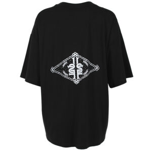 2484004_BLK-01 Noemie Μαύρο Oversize T-Shirt Με Στάμπα LESS SONDER FEELING