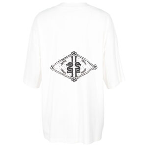 2484004_WHT-01 Noemie Άσπρο Oversize T-Shirt Με Στάμπα LESS SONDER FEELING