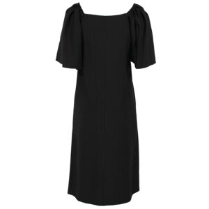 917524_BLK-01 Midi Μαύρο Φόρεμα Με Κρίκους PIROUETTE