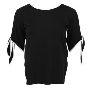 K24-250_BLK-00 Μαύρη Μπλούζα Με Άσπρες Ακμές DIDONE