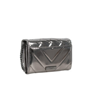 0648364109-01 Kensington Chain Wallet Ασημί Τσαντάκι KURT GEIGER