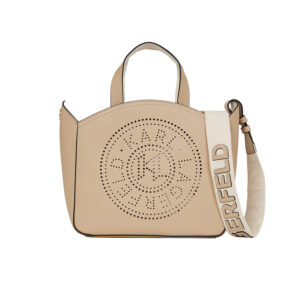 241W3069_735-00 K/Circle Small Tote Μπεζ Διάτρητη Τσάντα KARL LAGERFELD